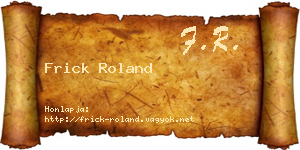 Frick Roland névjegykártya